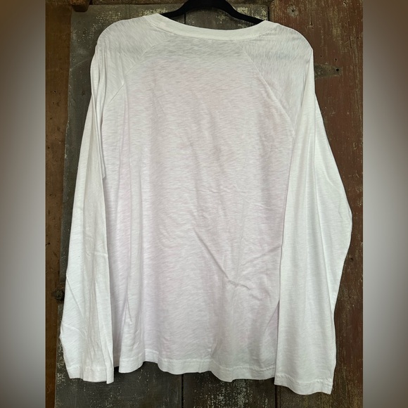 Women’s J.Crew Size XXL Pink & White Striped Long Sleeve Top - Picture 2 of 6